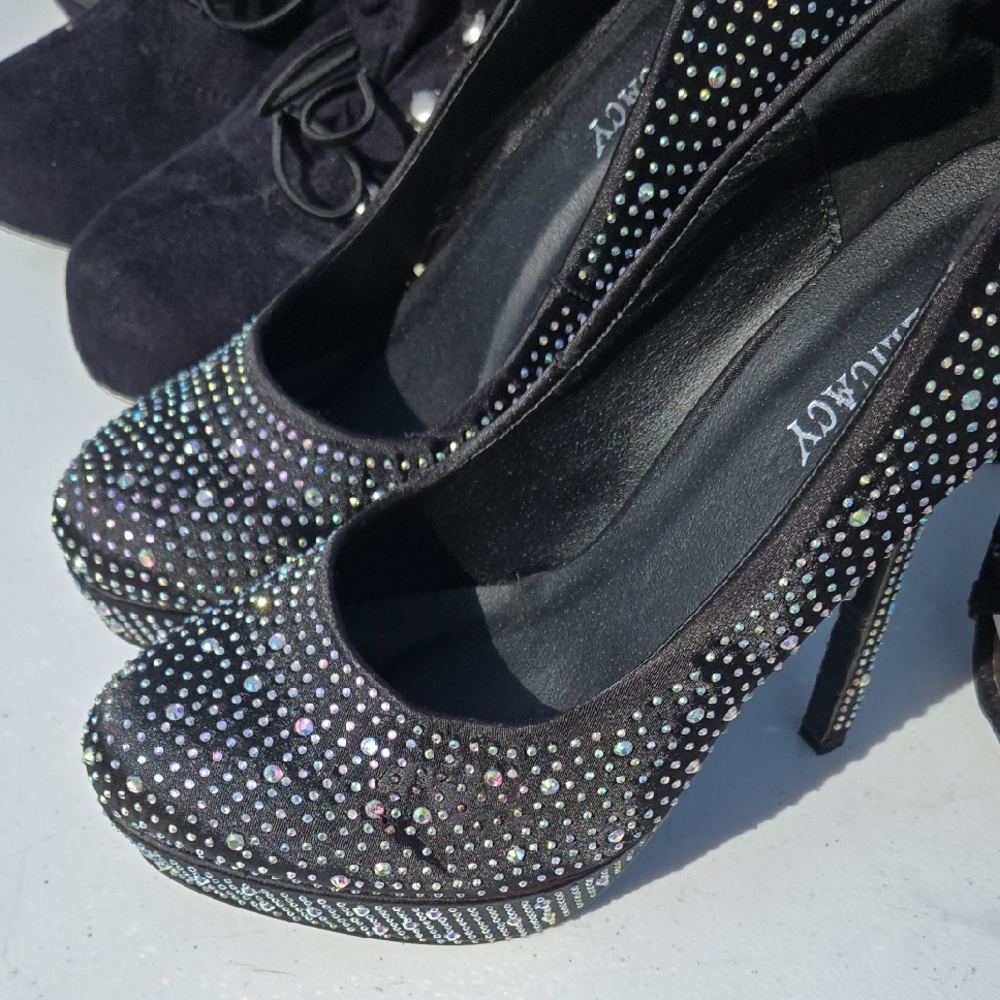 INC International Concepts Black Studded Heels